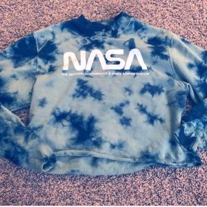 Tie Die Cropped NASA Sweatshirt